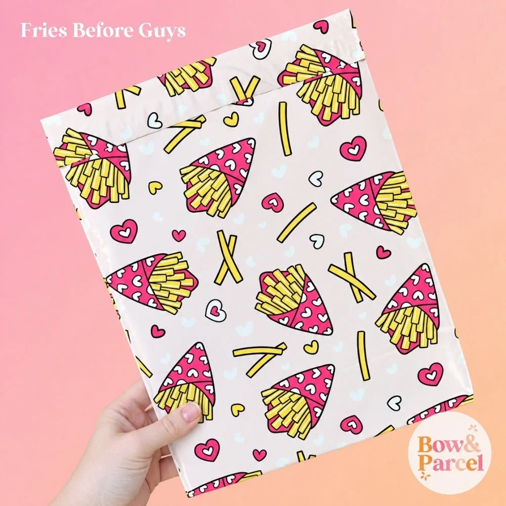 Fries Before Guys 10x13 Cute Poly Mailers Shipping Bags 25 Pack Waterproof